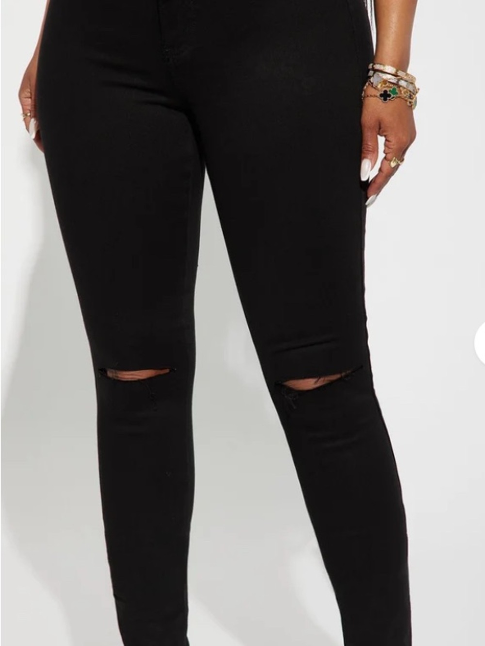 Fashion Nova Black Canopy High-Rise Ripped Knee Skinny Jeans